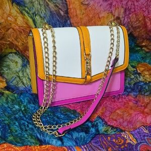 !!Price Drop!! Aldo Purse Crossbody Colorblock Pink White Orange
